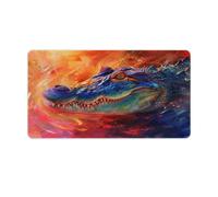 QSYFNBZL Mousepad Oil Painting Style Crocodile Computer Keyboard Mouse Mat 40x75cm Large Desk Pad for Laptop PC Cute Office Supplies Desk Decro Accessories