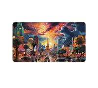 QSYFNBZL Mousepad Psychedelic Las Vegas Strip at Night Computer Keyboard Mouse Mat 40x75cm Large Desk Pad for Laptop PC Cute Office Supplies Desk Decro Accessories