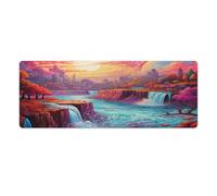 QSYFNBZL Mousepad Psychedelic Niagara Falls at Night Large Mouse Mat 30x80cm Table Pad with Non Slip Rubber Water Resistant Surface for Home Office Gaming Room