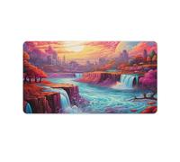 QSYFNBZL Mousepad Psychedelic Niagara Falls at Night Large Mouse Mat 40x75cm Table Pad with Non Slip Rubber Water Resistant Surface for Home Office Gaming Room