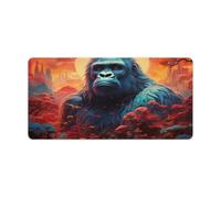 QSYFNBZL Mousepad Psychedelic Orangutan in The Jungle Extended Mouse Pad 30x60cm Keyboard Desk Mat with Non Slip Rubber Water Resistant Surface for Home Office Gaming Room