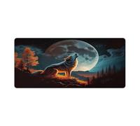 QSYFNBZL Mousepad Wolf Howling Computer Keyboard Mouse Mat 40x90cm Large Desk Pad for Laptop PC Cute Office Supplies Desk Decro Accessories