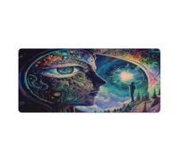 QSYFNBZL Stitched Edges Mouse Pad Awakening Third Eye Extra Large Mouse Mat 40x90cm Keyboard Desk Mat PC Office Spreadsheet Non Slip Stitched Edge