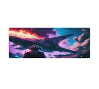 QSYFNBZL Stitched Edges Mouse Pad Futuristic War in Space Extra Large Mouse Mat 30x80cm Keyboard Desk Mat PC Office Spreadsheet Non Slip Stitched Edge