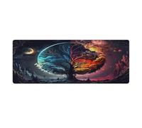 QSYFNBZL Stitched Edges Mouse Pad Magic Tree Extra Large Mouse Mat 30x80cm Keyboard Desk Mat PC Office Spreadsheet Non Slip Stitched Edge
