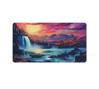 QSYFNBZL Stitched Edges Mouse Pad Psychedelic Niagara Falls at Night Computer Keyboard Mouse Mat 40x75cm Large Desk Pad for Keyboard Computer PC Gamer Desk Office