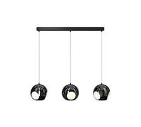 QSYJCCXD 1/3 Heads Smoky Grey Glass Hanging Lamps Fixture, Modern Glass Ball Chandelier Pendant Lighting for Dining Room Dining Table B&B Luminaire, LED Tricolor Lights Commemoration Day vision