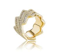 QSYJCCXD 14K Gold Full-Wanting Square Moissanite Ring, Emerald Cut Diamond Shaped Ring, A Luxurious Show of Affection for Special Occasions,Dad Gift