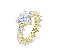 QSYJCCXD 14K Gold Heart-Cut Moissanite Ring, Hip-Hop Style Women's Engagement Ring, A Symbol of Love and Commitment