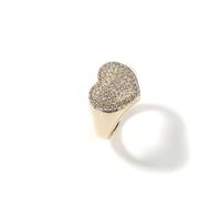 QSYJCCXD 14K Gold Heart Moissanite Ring, Modern Design for Women, Best Jewelry Gift for Special Moments