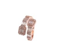 QSYJCCXD 14K Gold Open Geometric Moissanite Ring, Modern Design for Men, Ideal Birthday Gift for Men