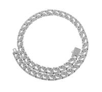 QSYJCCXD 14K Gold Over 925 Silver 10mm Hip-Hop Necklace, Densely Set Moissanite Cuban Neck Chain, A Trendy Gift for Music Lovers or Those Embracing Bold Styles,Father's Day Gifts for Dad