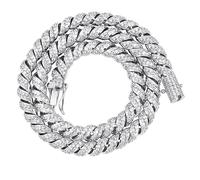 QSYJCCXD 14K Gold Over 925 Silver 10mm Spiral Shape Pendant - Distinctive Men's Moissanite Cuban Necklace. Beautiful Gift for Him on Special Days!Father's Day Gifts for Dad