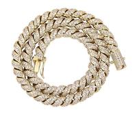QSYJCCXD 14K Gold Over 925 Silver 10mm Spiral Shape Pendant - Distinctive Men's Moissanite Cuban Necklace. Beautiful Gift for Him on Special Days!Father's Day Gifts for Dad