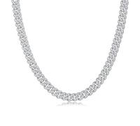 QSYJCCXD 14K Gold Over 925 Silver Diamond Densely Set Hip-Hop Style Necklace, Moissanite Cuban Necklace, A Distinctive Gift for Modern Jewelry Lovers,Gifts for Dad