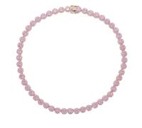 QSYJCCXD 14K Gold Over 925 Silver Moissanite Necklace in 7mm Women's Hip-Hop Tennis Design - Graceful and Dainty. A Beautiful Gift for the Woman Who Moves with Grace