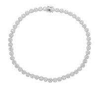 QSYJCCXD 14K Gold Over 925 Silver Moissanite Necklace in 7mm Women's Hip-Hop Tennis Design - Graceful and Dainty. A Beautiful Gift for the Woman Who Moves with Grace