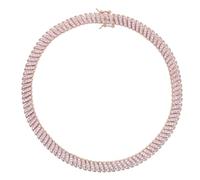 QSYJCCXD 14K Gold Over 925 Silver Opulent 10mm Fully-Set Diamond Moissanite Tennis Necklace,Moissanite tennis chain necklace,A Statement of Luxury and Elegance for Glamorous Events