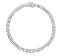 QSYJCCXD 14K Gold Over 925 Silver Opulent 10mm Fully-Set Diamond Moissanite Tennis Necklace,Moissanite tennis chain necklace，A Statement of Luxury and Elegance for Glamorous Events