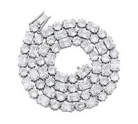 QSYJCCXD 14K Gold Over 925 Silver Round Cut Radiant Cut Mossanite Jewelry, Pink Crystal Hip-Hop Tennis Necklace, A Fusion of Elegance and Modernity