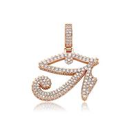 QSYJCCXD 14K Gold Over S925 Ancient Egyptian Horus Eye Pendant, Densely Set Moissanite Necklace, Bridging Ancient Legends with Today's Fashion,Father's Day Gifts for Dad