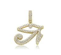 QSYJCCXD 14K Gold Over S925 Ancient Egyptian Horus Eye Pendant, Densely Set Moissanite Necklace, Bridging Ancient Legends with Today's Fashion,Father's Day Gifts for Dad
