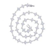 QSYJCCXD 14K Gold Over S925 Unique Hip-Hop Moissanite Star Pendant Tennis Necklace, Hip-Hop Inspired Unisex Accessory for the Fashion-Savvy,Dad Gift