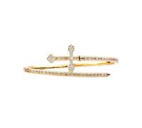 QSYJCCXD 14K Gold Sword and Cross Design Bracelet, Mossanite Bangle, A Striking Symbol of Faith and Strength,Best Day Gift