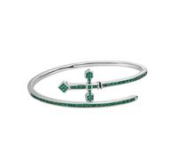 QSYJCCXD 14K Gold Sword and Cross Design Bracelet, Mossanite Bangle, A Striking Symbol of Faith and Strength,Best Day Gift