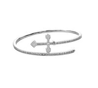 QSYJCCXD 14K Gold Sword and Cross Design Bracelet, Mossanite Bangle, A Striking Symbol of Faith and Strength,Best Day Gift