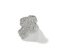 QSYJCCXD 14K Gold T-Shaped Moissanite Cross Ring for Men, Unique Hip-Hop Style, Luxurious Accessory, Ideal for Trendsetting Individuals