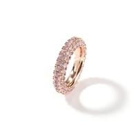 QSYJCCXD 14K Gold Tri-Faced Moissanite Everyday Wear Ring, Unique Design, Wedding Gift for the Men
