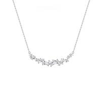 QSYJCCXD 18K Gold Moissanite Necklace, Smile Style Choker, Elegant Jewelry Piece for Women