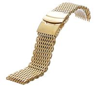 QSYJCCXD 18mm 20mm 22mm 24mm watch band fashion golden color web stainless steel watch strap replacement for men women +2 spring bars bracelet