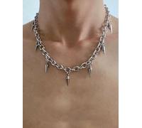 QSYJCCXD 1pc Funky Stainless Steel Studded Decor Pendant Necklace for Men-Default