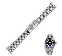 QSYJCCXD 20 21mm Stainless Steel Replacement Wrist watchband Strap Bracelet Jubilee with Oyster Clasp for GMT Master II Date JUST (Color : Silver, Size : for Date JUST(21mm))