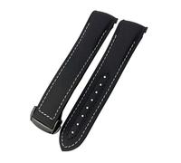 QSYJCCXD 20mm 21mm 22mm Watch Bracelet For Omega 300 SEAMASTER 600 PLANET OCEAN Folding Buckle Strap Nylon Silicone Fluorine Rubber Watchbands