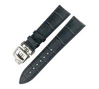 QSYJCCXD 20mm 21mm Cowhide Watchband Fit For Jaeger-LeCoultre Master Watch Strap Soft Black Brown Blue Leather Bracelets Folding Buckle