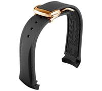 QSYJCCXD 20mm 22mm Curved End Rubber Watch Band for Omega Seamaster Watch Straps with Folding Buckle Luxury Bracelets Silicone Watchbands