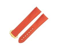 QSYJCCXD 20mm New Orange High Density Nylon Cowhide Watchbands For Omega Strap For AT150 Seamaster 300 Planet Ocean De Ville Speedmaster Curved End Watch Band