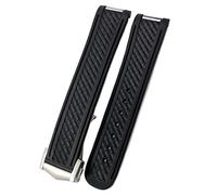 QSYJCCXD 20mm Rubber Silicone Watch Strap Fit For Omega Moon Watch Speedmaster AT150 Seamaster 300 Steel Buckle Watchband Bracelets Rose Gold Buckle
