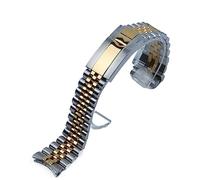 QSYJCCXD 20mm Silver Gold Stainless steel WatchBands Replace For Strap For DATEJUST Watch Band Submarine Wristband Bracelet