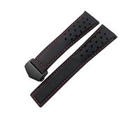 QSYJCCXD 21/22mm Calfskin Watch Band Suitable for Monaco Carrera AUTAVIA Aquaracer 300 Black Red F1 Cowhide Strap (Color : Orange- Black 2, Size : 21mm)