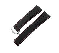QSYJCCXD 21/22mm Calfskin Watch Band Suitable for Monaco Carrera AUTAVIA Aquaracer 300 Black Red F1 Cowhide Strap (Color : Orange- Black 2, Size : 21mm)