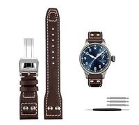 QSYJCCXD 21mm 22mm Calfskin Leather Watchband Replacement for IWC Watch Pilot PORTOFINO Mark18 Folding buckle strap Bracelets