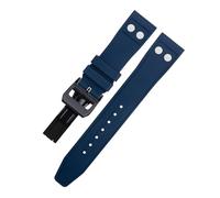 QSYJCCXD 22MM 21MM Nature Fluororubber FKM Rubber With Rivet Watchband,For IWC Big Pilot Mark Portugieser Soft Wristband