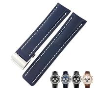 QSYJCCXD 22mm 24mm Genuine Leather Strap Watch Band Soft for Navitimer Avenger Watchbands Steel Folding Buckle Men Bracelets
