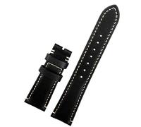 QSYJCCXD 22mm Brown black Vintage retro Italy Genuine Leather Watchband For Tudor Strap watch band Butterfly buckle Belt