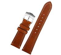 QSYJCCXD 22mm Brown black Vintage retro Italy Genuine Leather Watchband For Tudor Strap watch band Butterfly buckle Belt