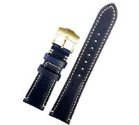 QSYJCCXD 22mm Brown black Vintage retro Italy Genuine Leather Watchband For Tudor Strap watch band Butterfly buckle Belt
